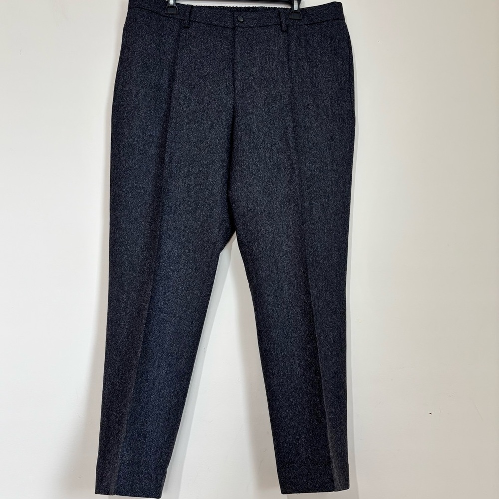 Vintage Saks Fifth Avenue Italy charoal gray virgin wool office career pants XL